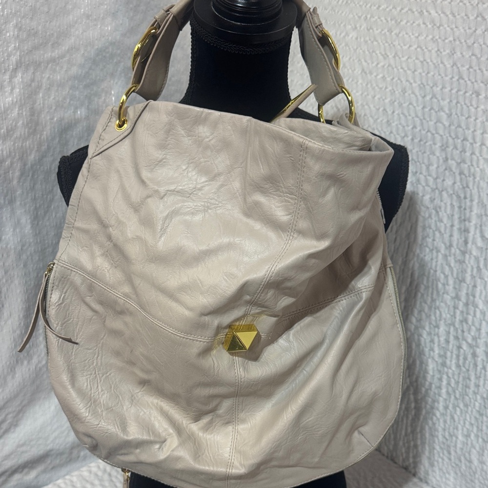 mark. Cream Hobo Bag with Gold Accents
